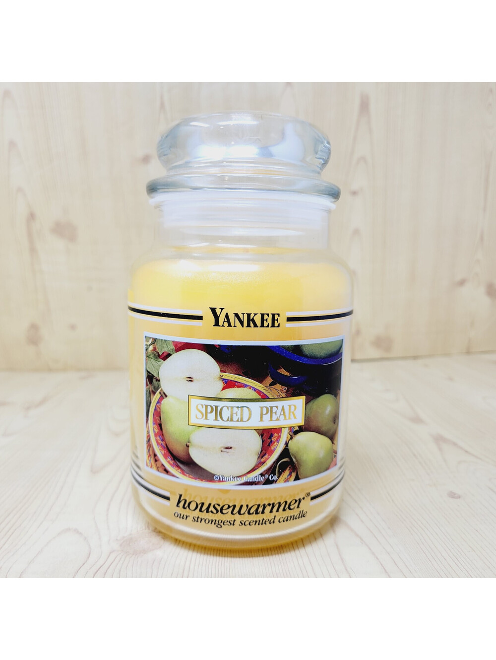 Yankee Candle Large 22oz SPICED PEAR Retired Black Band Housewarmer New!